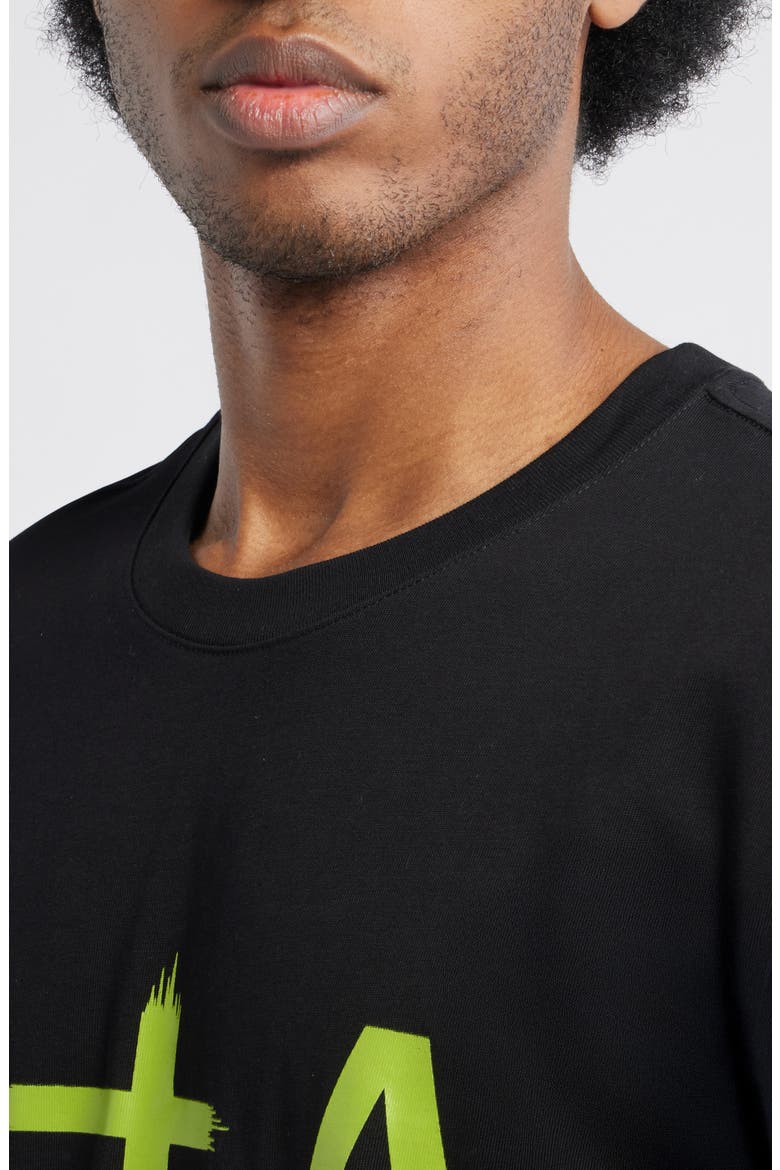 Liam Regular Fit Cotton Logo Graphic T-Shirt, Alternate, color, BLACK GREEN