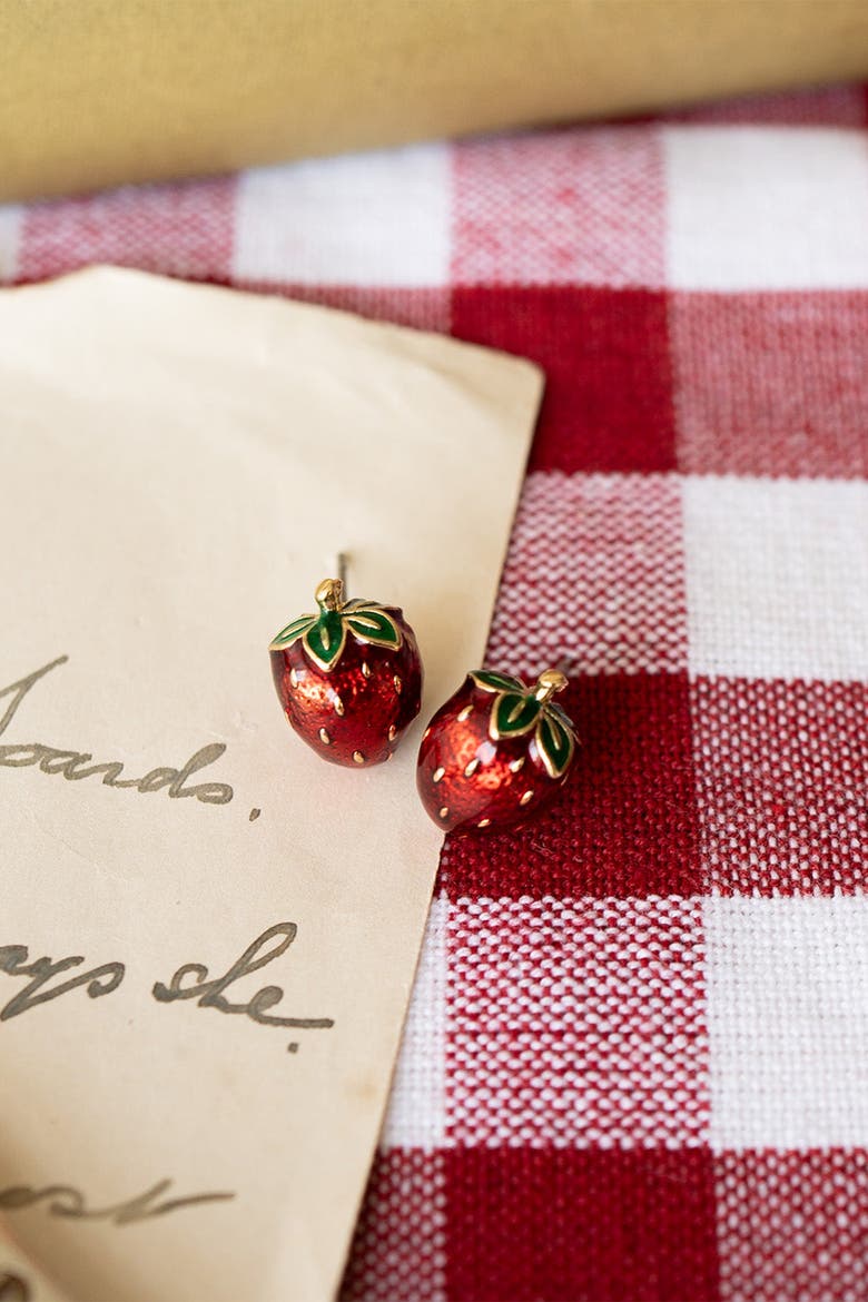 Strawberry Studs, Alternate, color, Red
