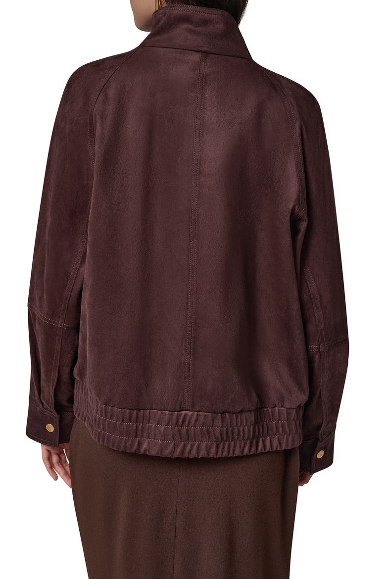 Faux Suede Zip Front Jacket, Alternate, color, ESPRESSO