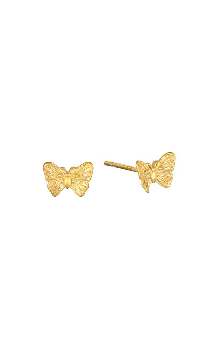 Satya Jewelry Freedom to Soar Butterfly Stud Earrings, Main, color, Gold