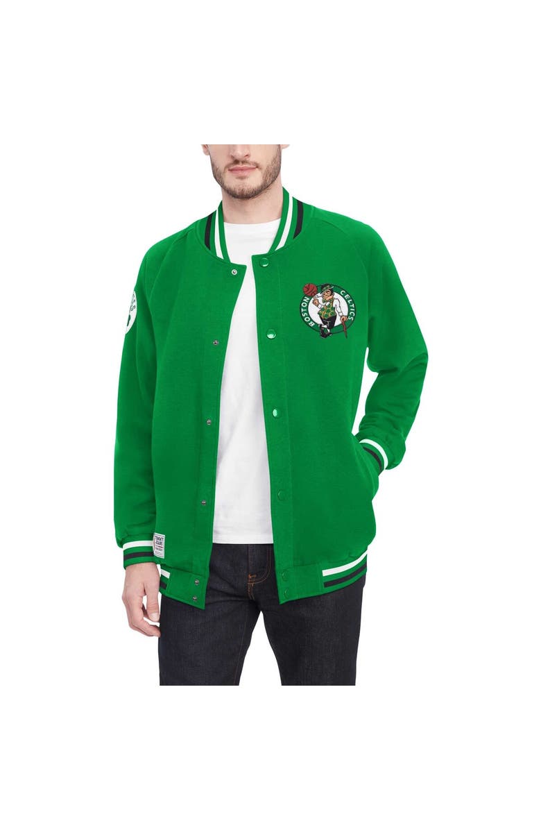 TOMMY JEANS Men's Tommy Jeans Kelly Green Boston Celtics Dane Raglan Full-Snap Varsity Jacket, Alternate, color, 