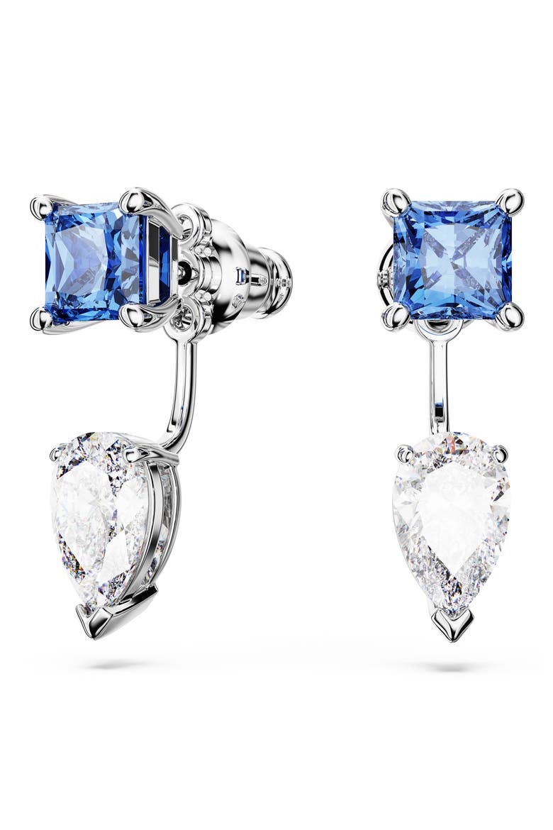 Mesmera Zirconia Jacket Earrings, Main, color, BLUE
