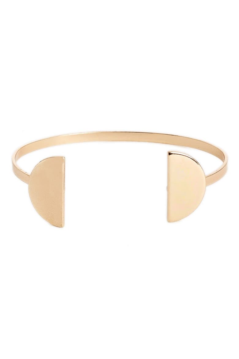 Half Moon Cuff, Main, color, GOLD