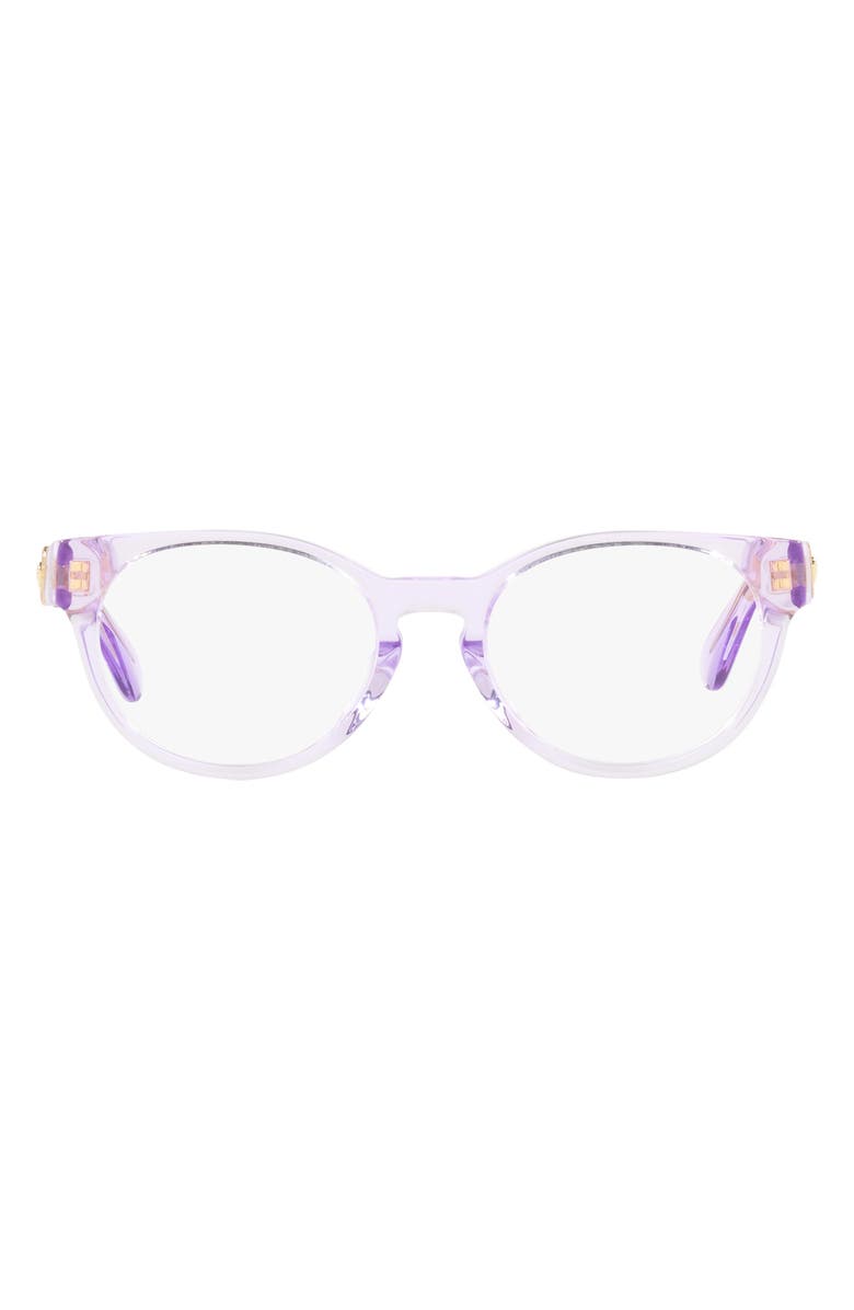 Versace 47mm Oval Optical Glasses, Main, color, Trans Pink