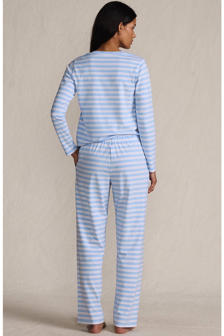 Knit 2 Piece Pajama Set - Long Sleeve Top and Pants, Alternate, color, Clear Blue Sky Even Stripe