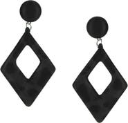 OLIVIA WELLES Lucia Diamond Shape Faux Leather Earrings