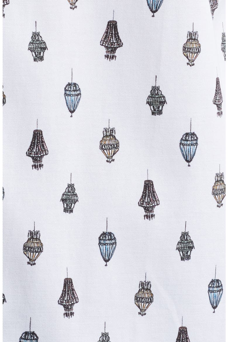 Chandelier Print Button-Up Shirt, Alternate, color, WHITE