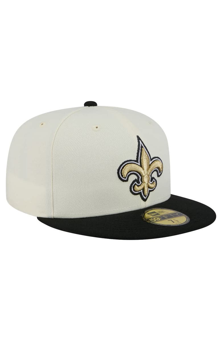 New Era Men's New Era White/Black New Orleans Saints Main 59FIFTY Fitted Hat, Alternate, color,