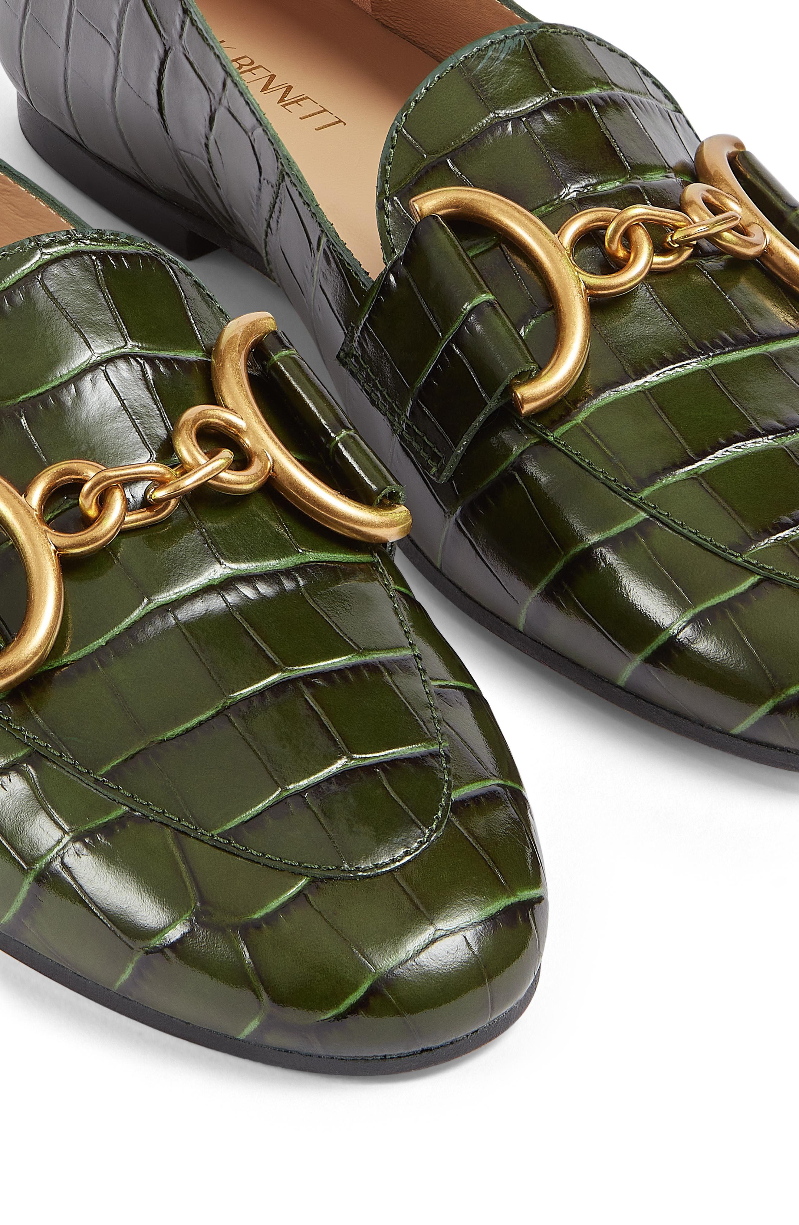 LK Bennett Daphne Croc Embossed Loafer, Alternate, color, 