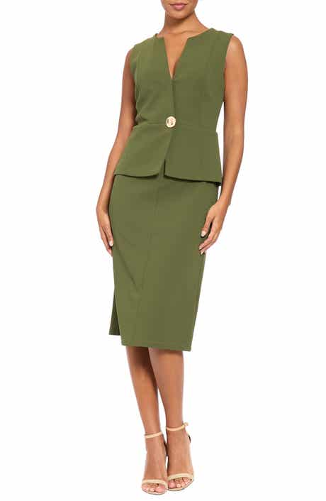Sleeveless Peplum Sheath Dress