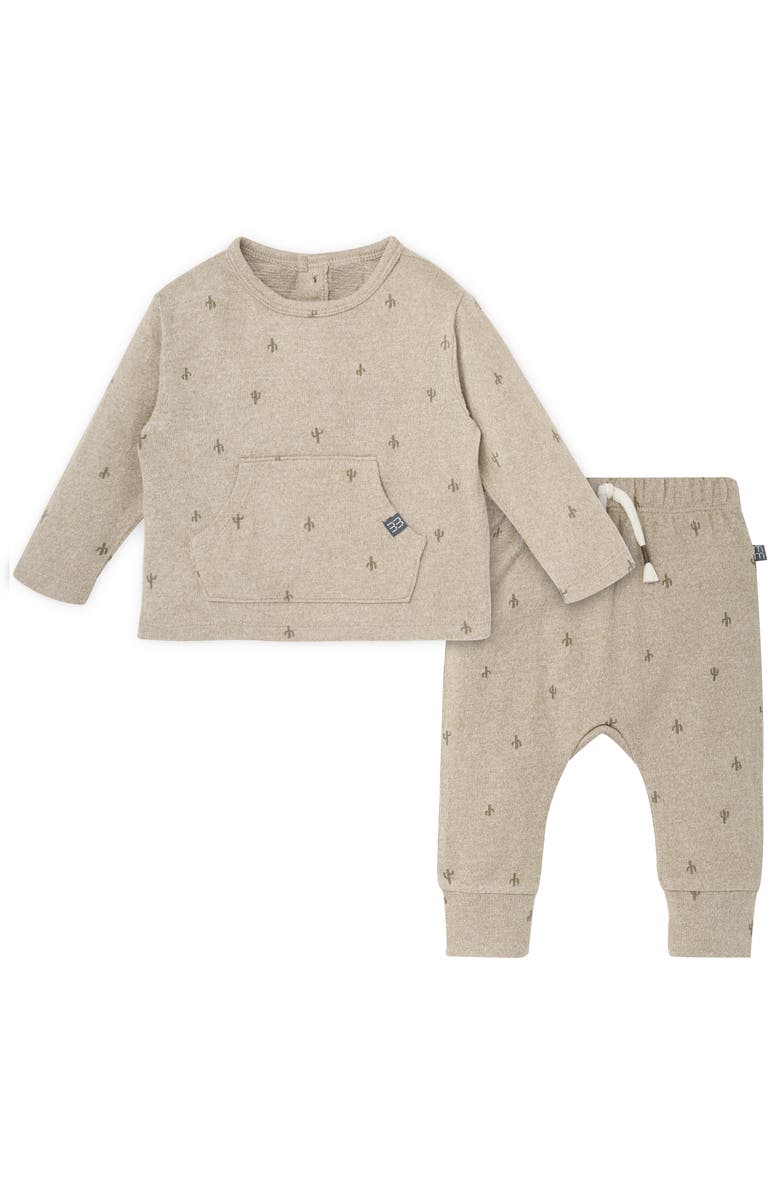 Modern Moments<sup
™</sup
by Gerber Brushed Hacci Top and Pant Set, Main, color, Olive Cactus