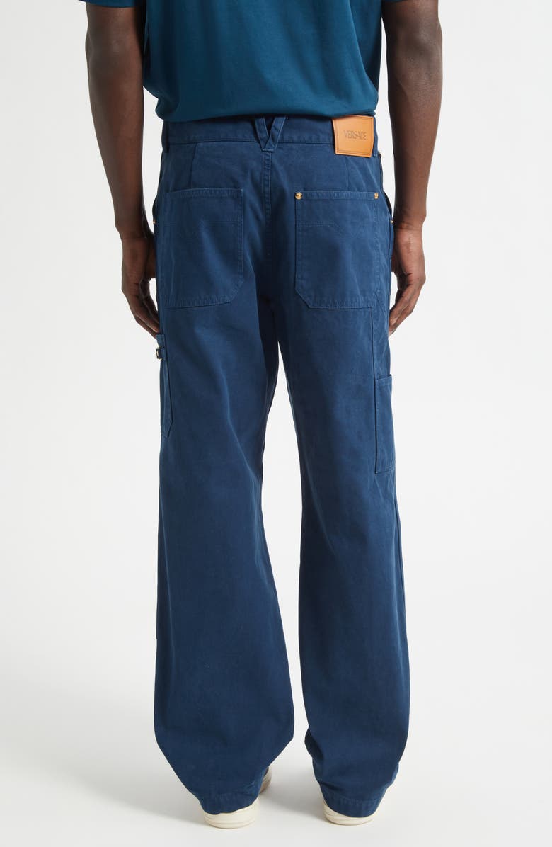 Versace Straight Leg Jeans, Alternate, color, Petrol Blue