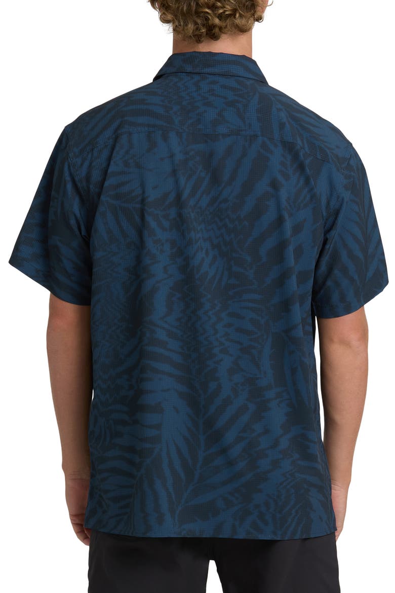Surftrek Print Short Sleeve Button-Up Shirt, Alternate, color, MID BLUE