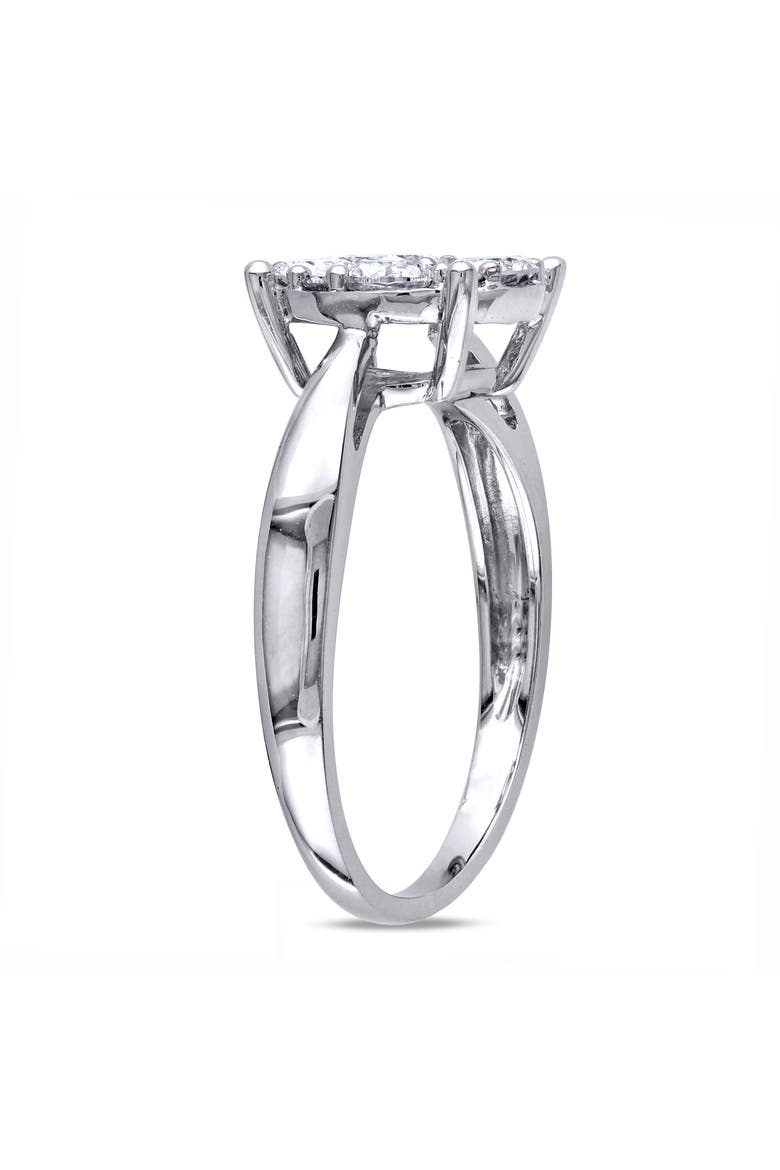 1 CTW Diamond Cluster Engagement Ring 14k, Alternate, color, 14k White Gold