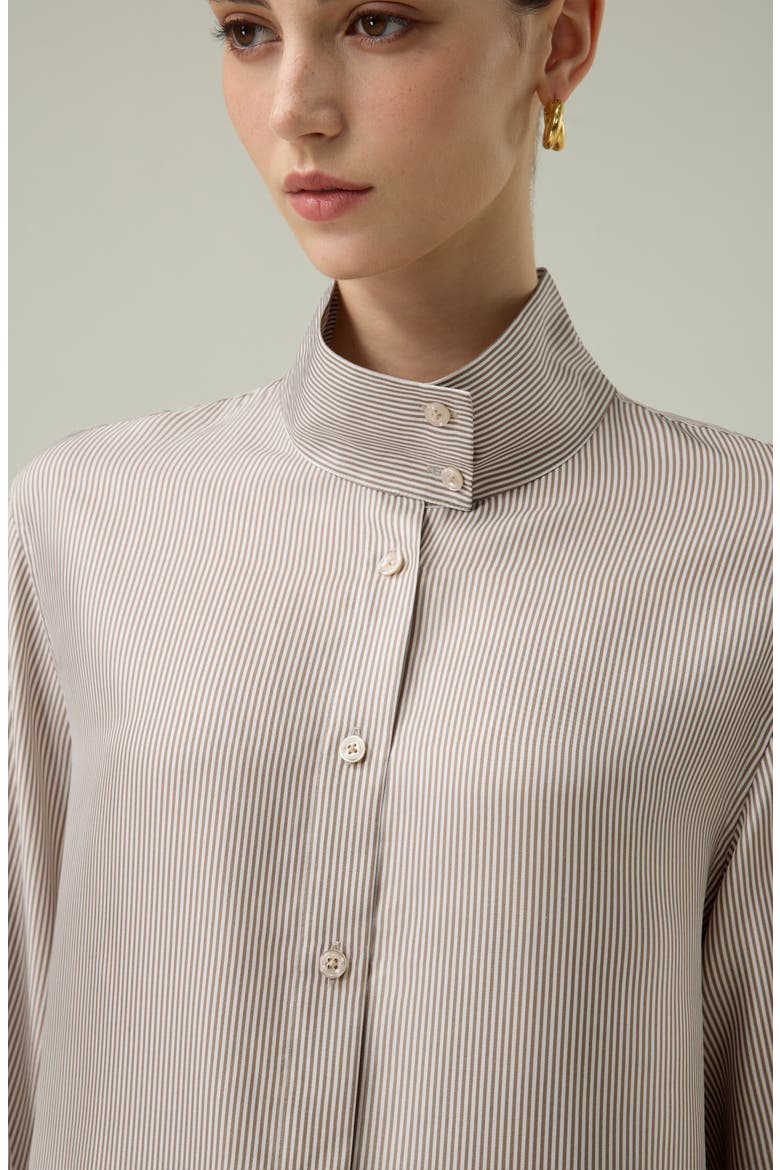 Milano Shirt, Alternate, color, Marron Stripe