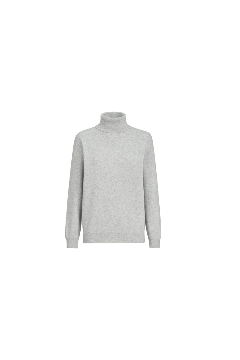 Cashmere turtleneck sweater with monili, Alternate, color, Pebble