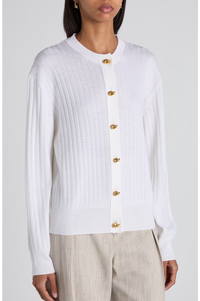 Wool Rib Cardigan, Alternate, color, CHALK