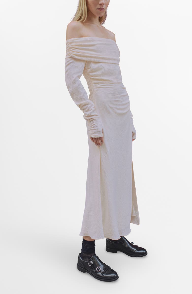 MANGO Off the Shoulder Long Sleeve Dress, Alternate, color,