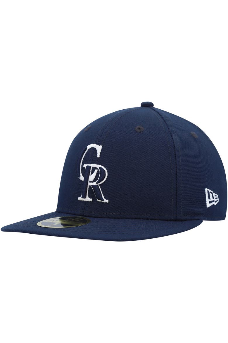 Men's New Era Navy Colorado Rockies Oceanside Low Profile 59FIFTY Fitted Hat, Main, color, Navy