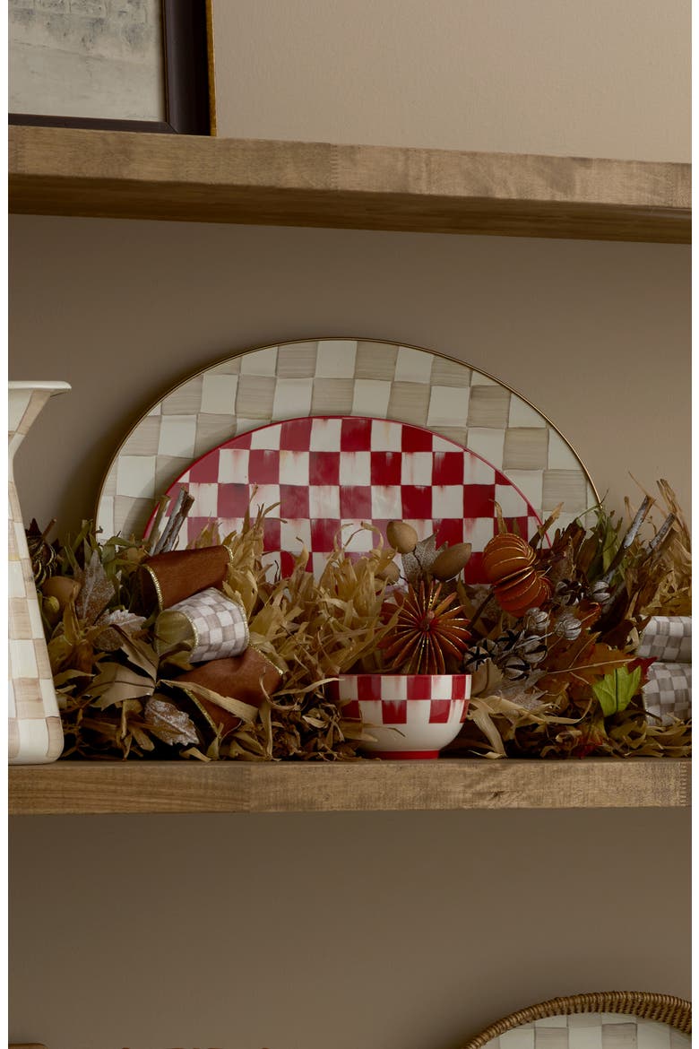 Large Mocha Check Oval Platter, Alternate, color, MOCHA