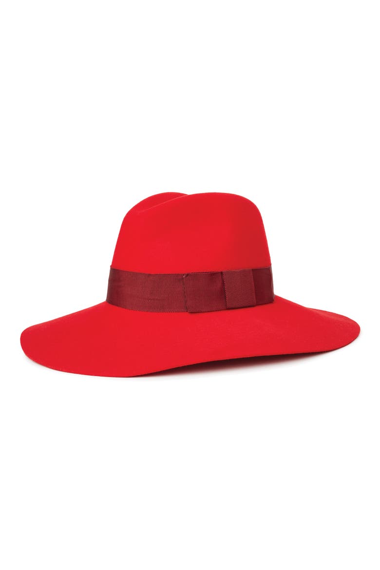 Piper Floppy Wool Felt Hat, Main, color, RED/ BURGUNDY