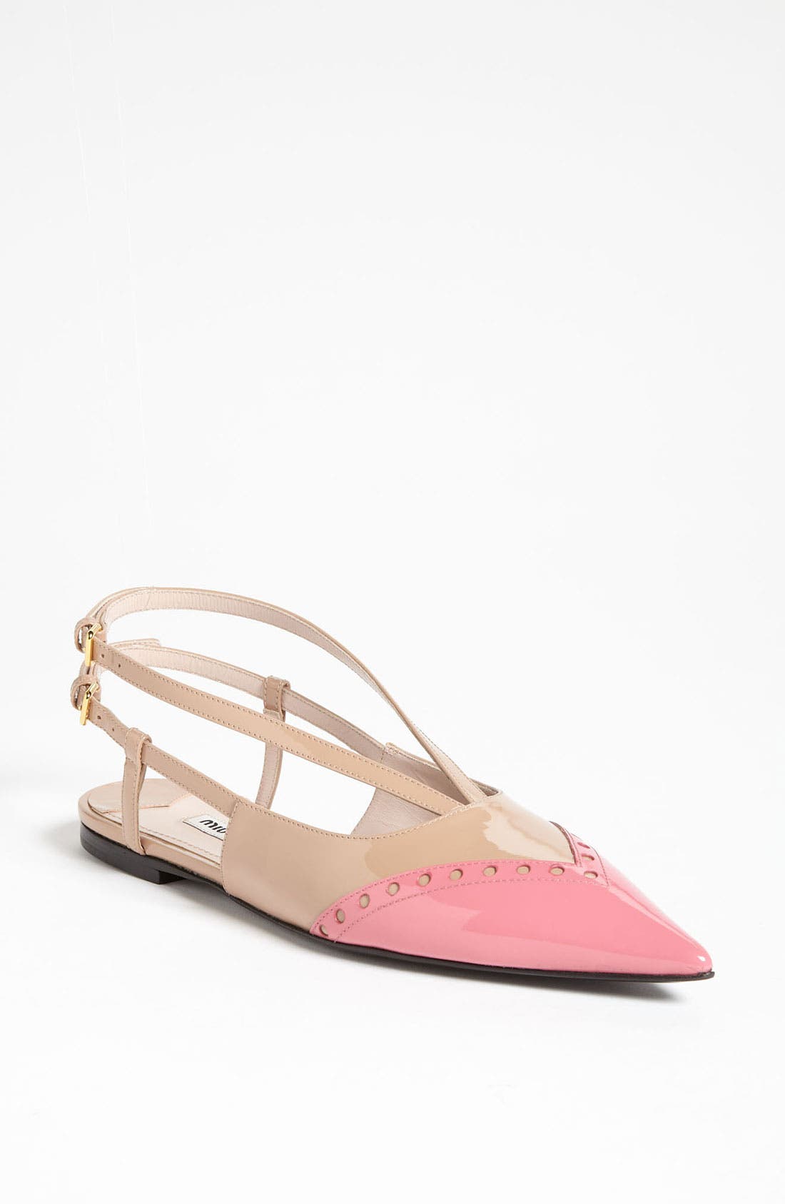 Miu Miu Pointed Toe Ballet Flat, Main, color, 