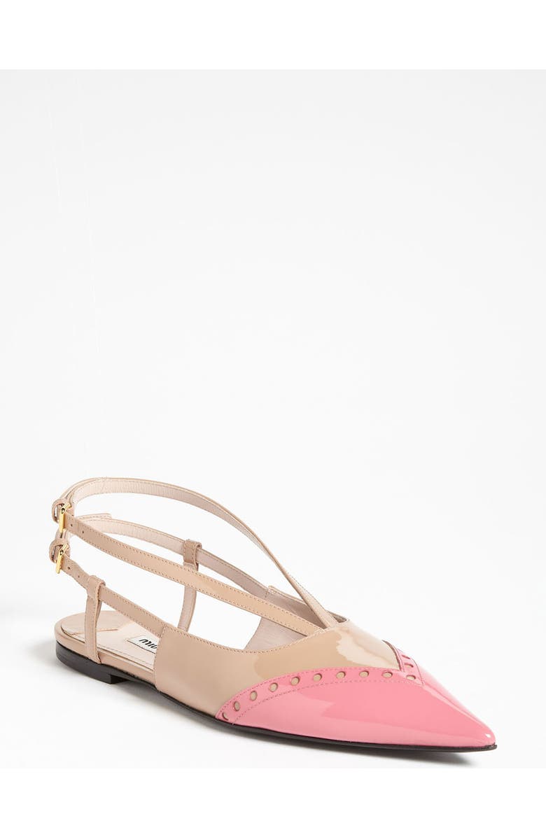 Miu Miu Pointed Toe Ballet Flat, Main, color,