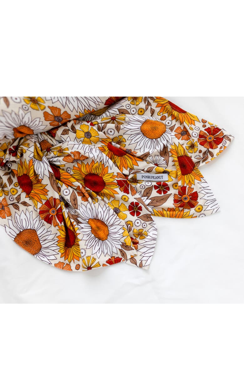 Posh Peanut Goldie Floral Swaddle & Bow Head Wrap Set, Alternate, color, 
