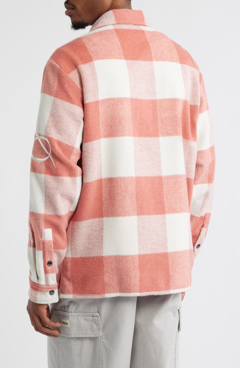 CRIMINAL DAMAGE Embroidered Plaid Flannel Snap-Up Shirt, Alternate, color, 