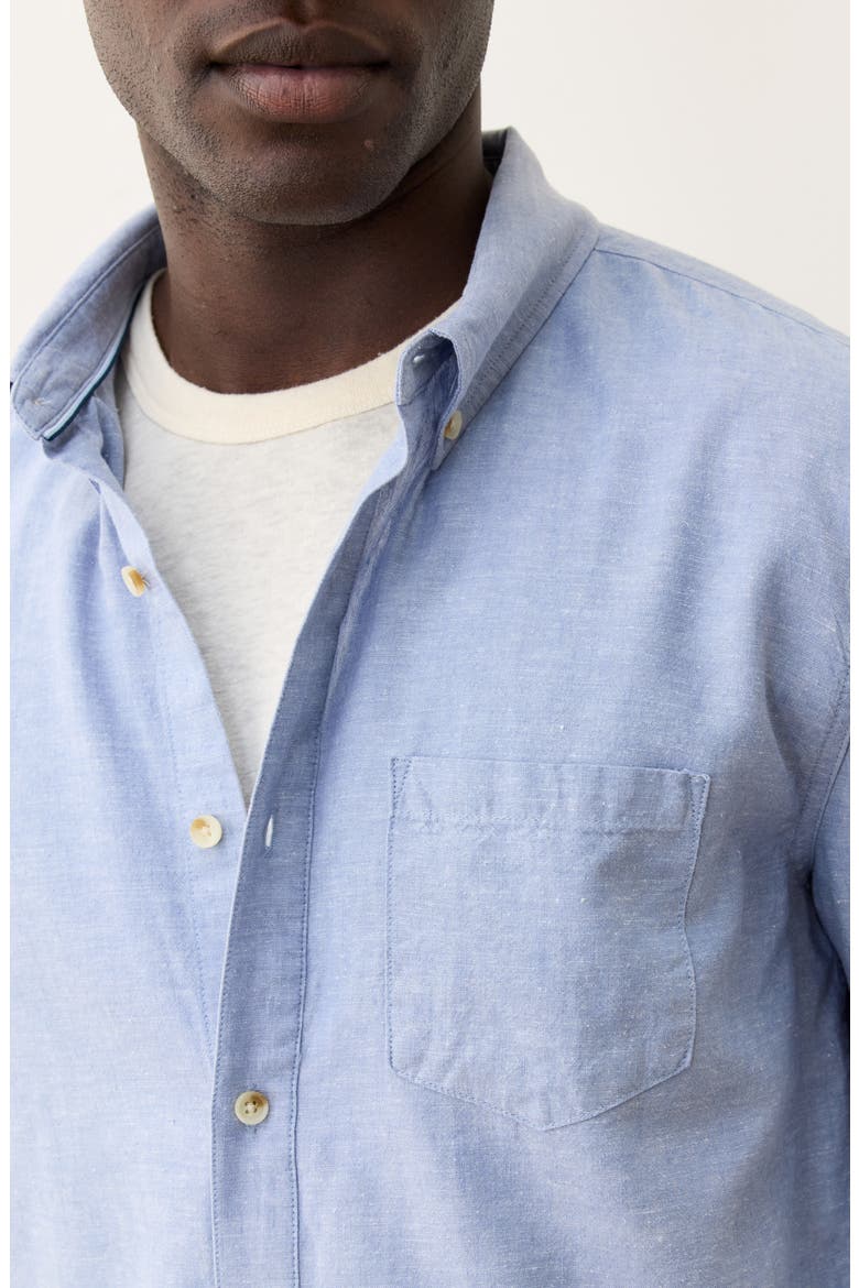 Better-than-Linen Hemp Blend Button-Down Shirt, Alternate, color, CHAMBRAY