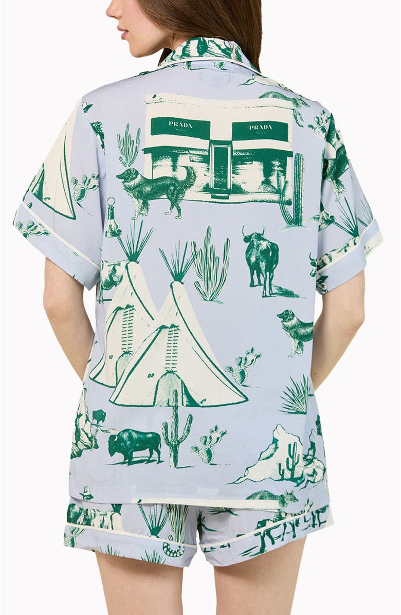 Katie Kime Marfa Toile  Shorts Set, Alternate, color, Light Blue