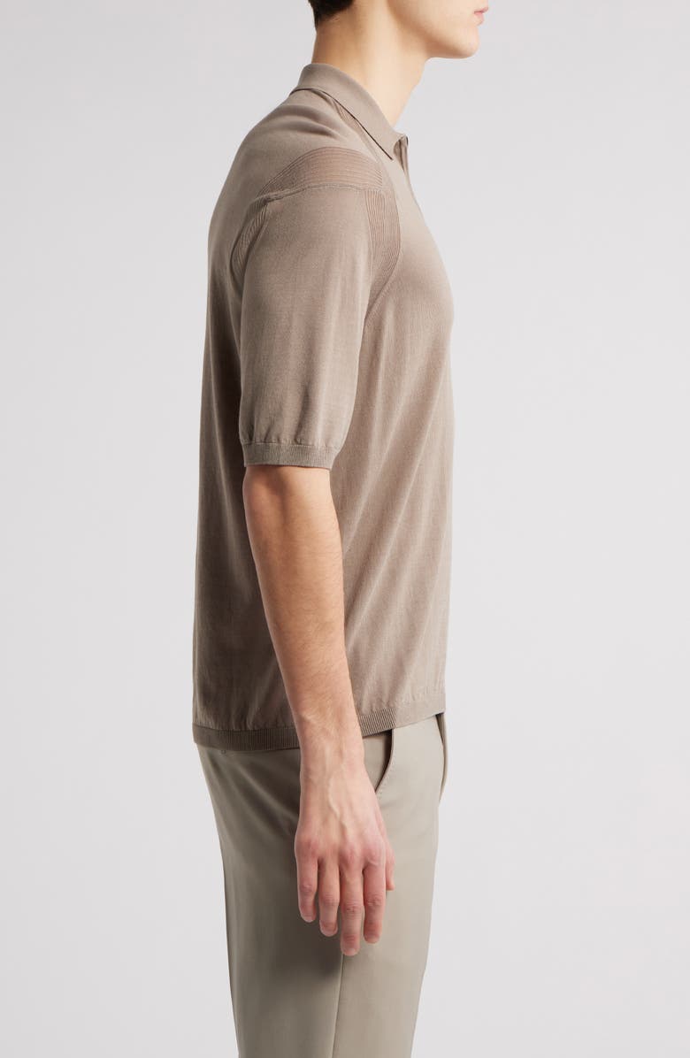 Emporio Armani Lightweight Short Sleeve Quarter Zip Polo, Alternate, color, Solid Light/ Pastel B