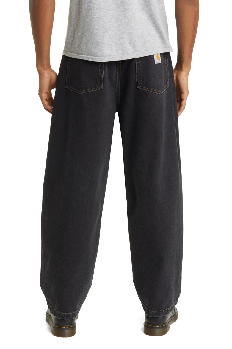Brandon Stonewashed Loose Fit Straight Leg Jeans, Alternate, color, BLACK STONE WASHED