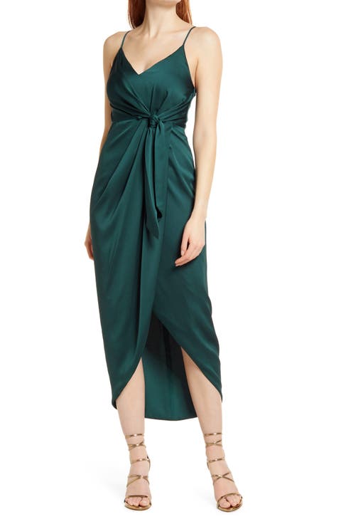 Luxe Tie Front Cocktail Dress