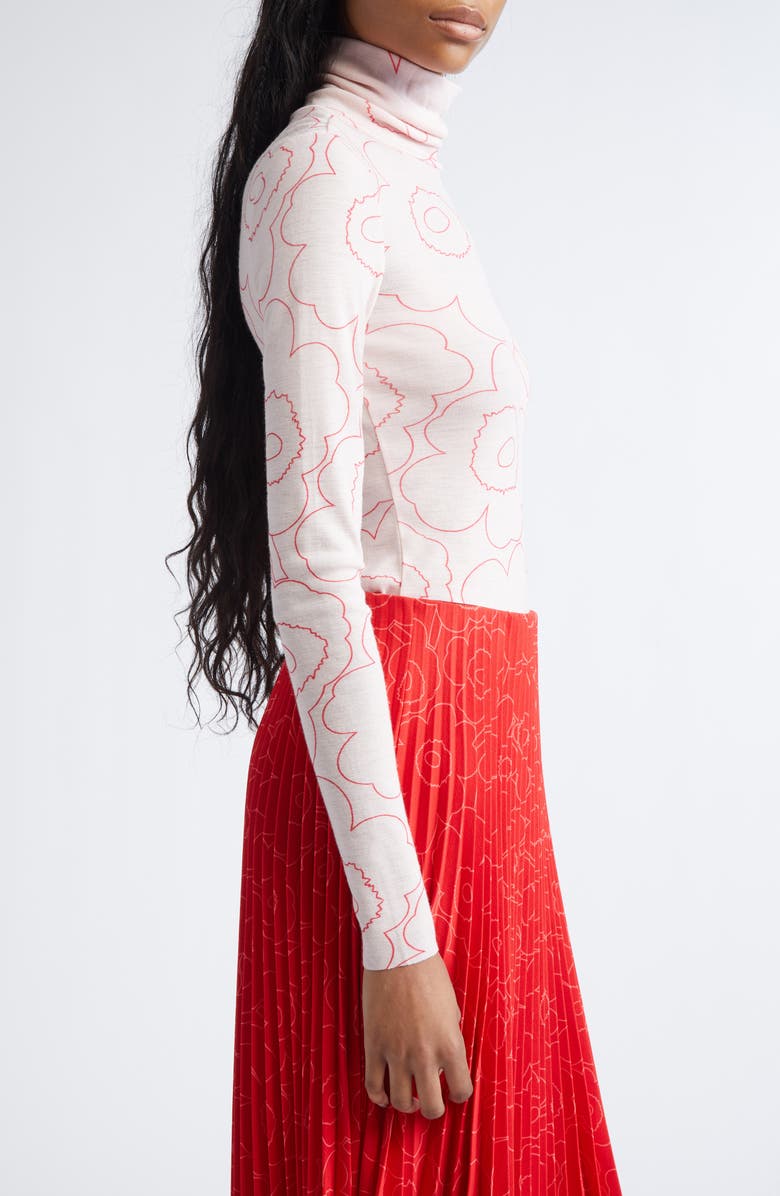 Marimekko Vilina Piirto Mock Wool Neck Top, Alternate, color, Light Pink Red
