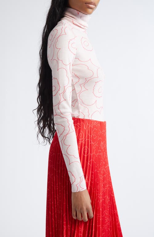 Marimekko Vilina Piirto Mock Wool Neck Top In Pink