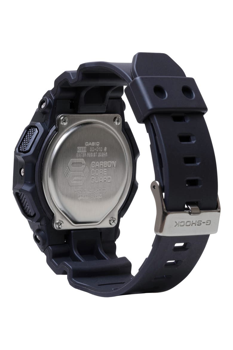 GD010-1A1 Digital Resin Strap Watch, 51.9mm, Alternate, color, BLACK