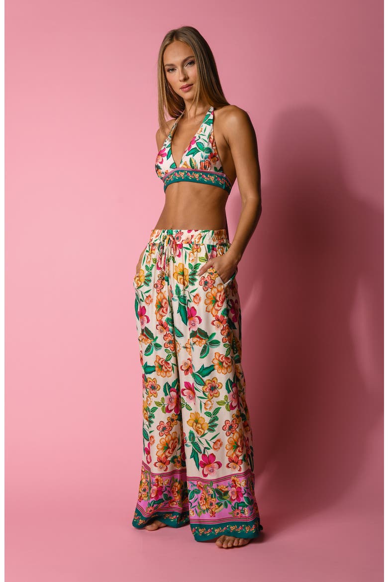 Zen Garden Beach Cover-Up Pants, Alternate, color, GREEN MULTI