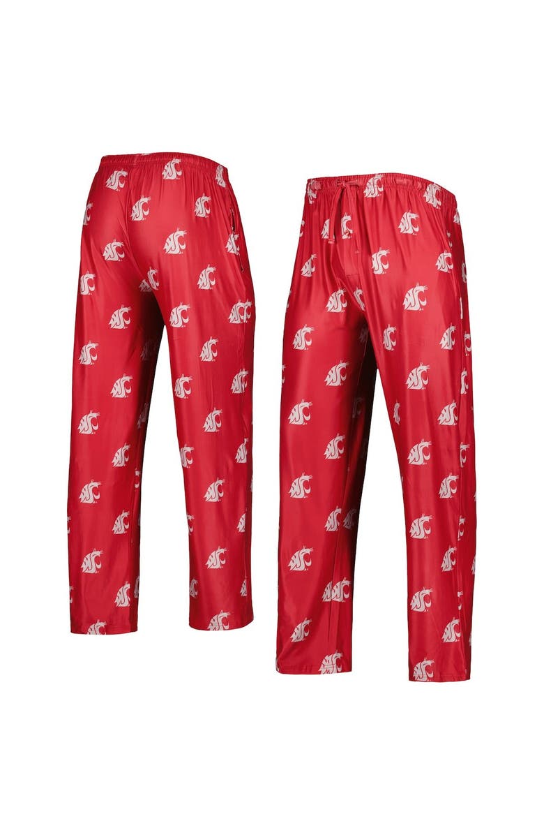 CONCEPTS SPORT Men's Concepts Sport Crimson Washington State Cougars Logo Flagship Allover Print Pants, Alternate, color,