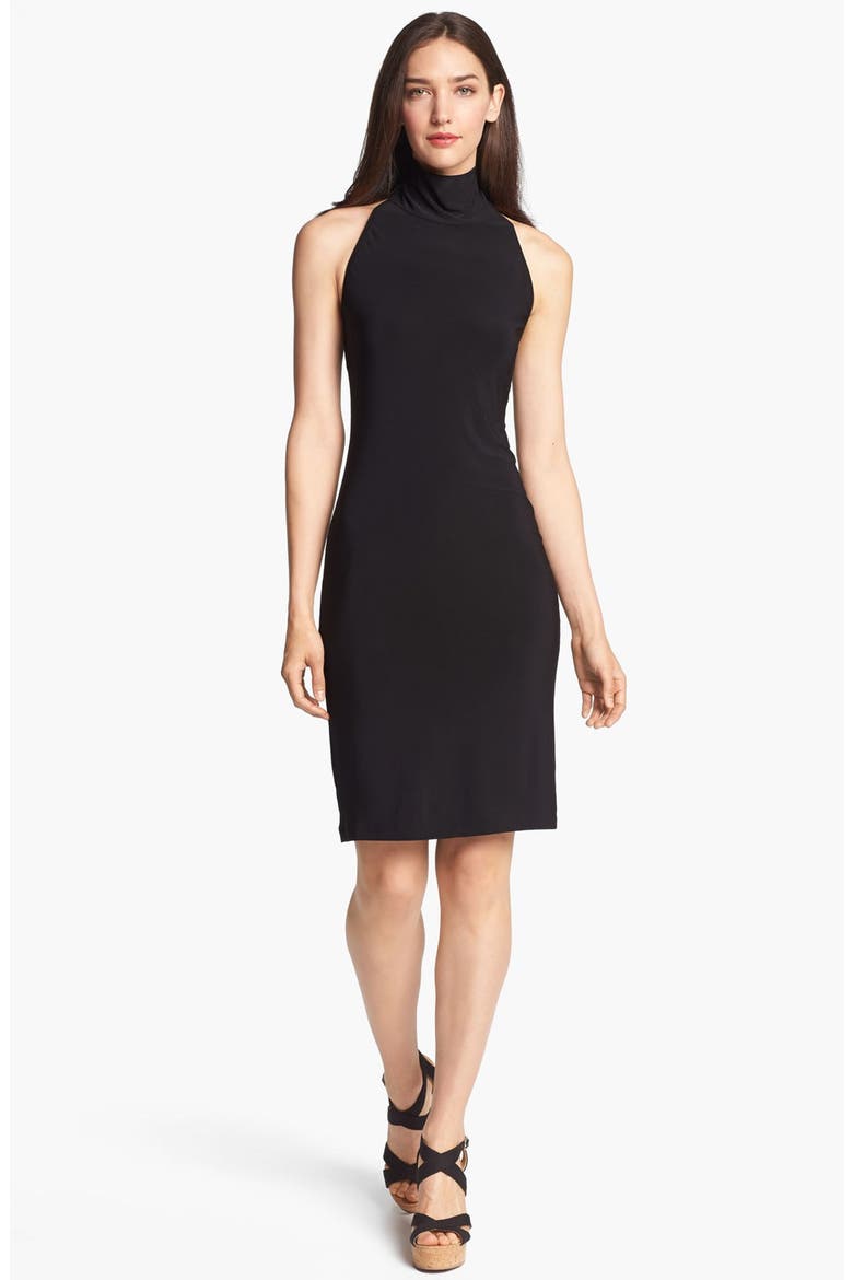 Halter Turtleneck Dress, Main, color, BLACK