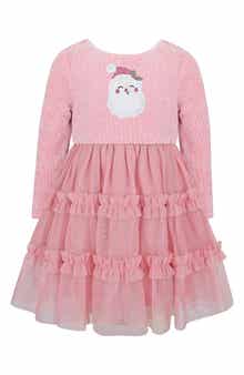 Santa Chenille Tiered Mesh Dress
