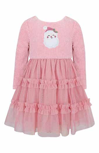 Santa Chenille Tiered Mesh Dress