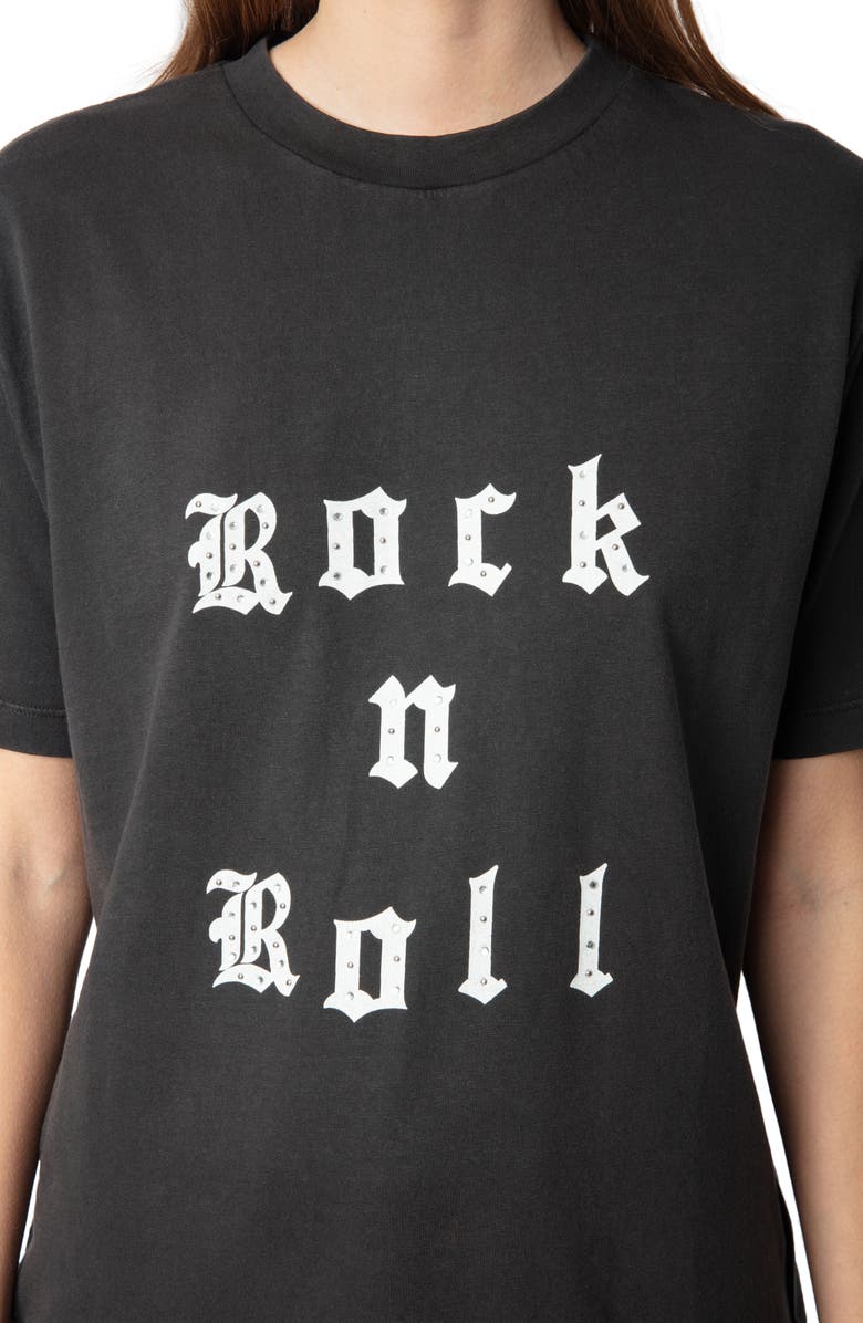Zadig & Voltaire Edwin Rock 'N' Roll Embellished Graphic T-Shirt, Alternate, color, 