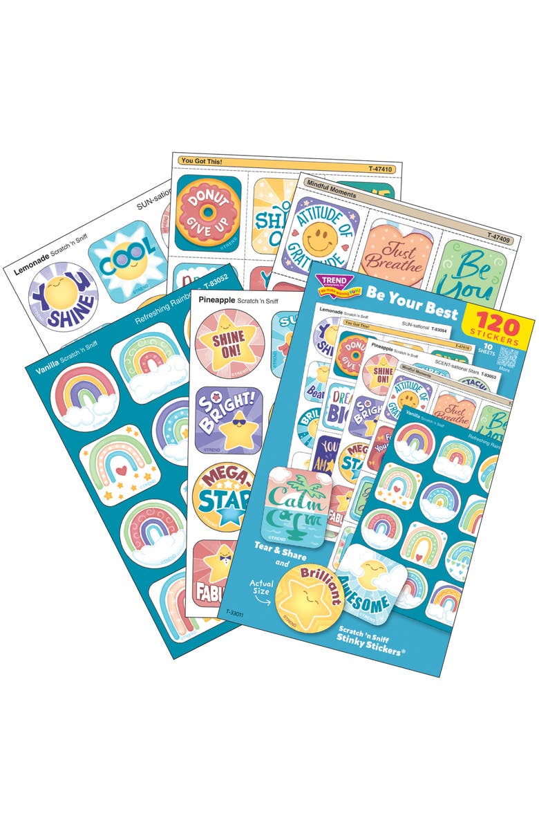 TREND Scratch 'N Sniff Be Your Best, 120 Count Scented Stickers, Alternate, color, Multicolored