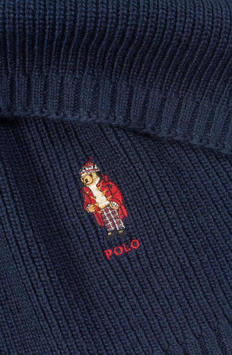 Polo Ralph Lauren Holiday Bear Scarf, Alternate, color, Newport Navy