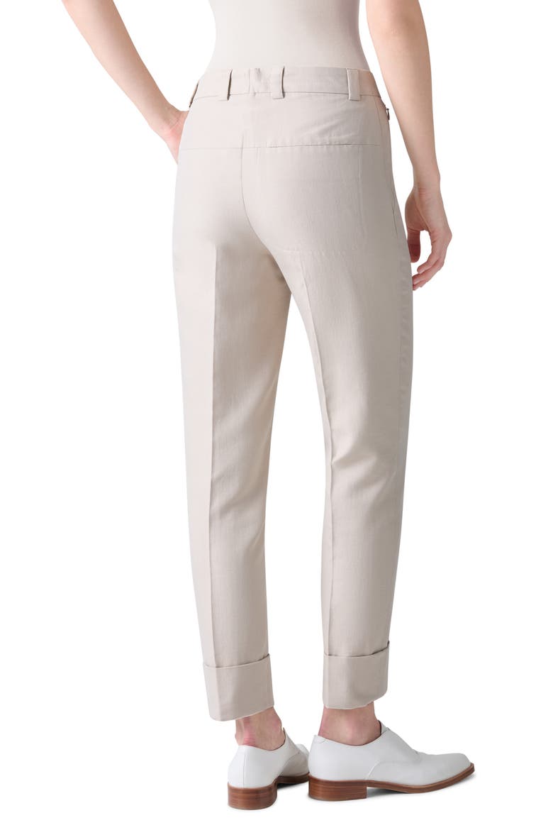 Maxima Cotton & Silk Blend Ankle Pants, Alternate, color, LIGHT GREIGE