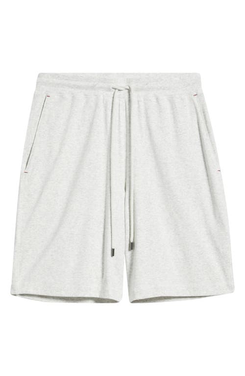 Daniel Buchler Heathered Stretch Cotton Lounge Shorts In Silver Grey