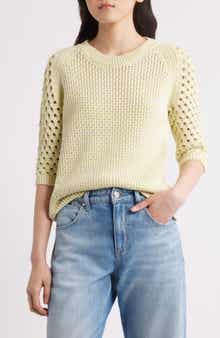 BOSS Funima Cotton Blend Open Stitch Sweater