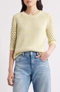 BOSS Funima Cotton Blend Open Stitch Sweater