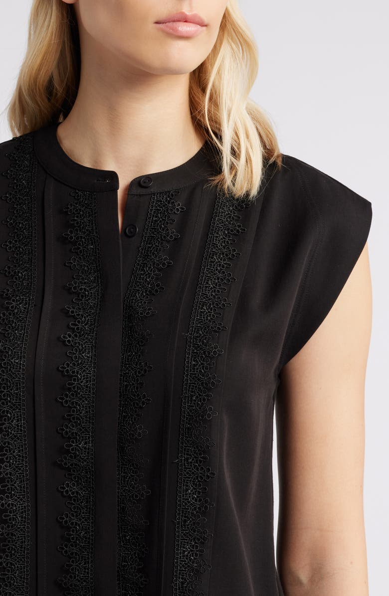 Wit & Wisdom Embellished Cap Sleeve Button-Up Shirt, Alternate, color,